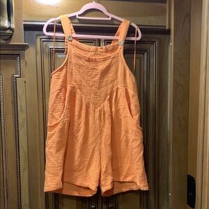 Madelyn Cotton Orange Gauze Romper Size Medium